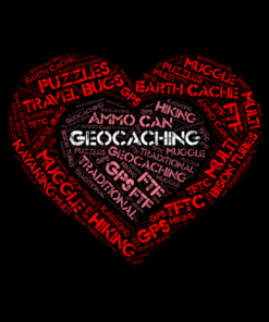 Geocaching Heart Word-Art